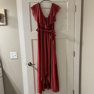 Baltic Born Bump Friendly High Low Dress in Dusty Coral